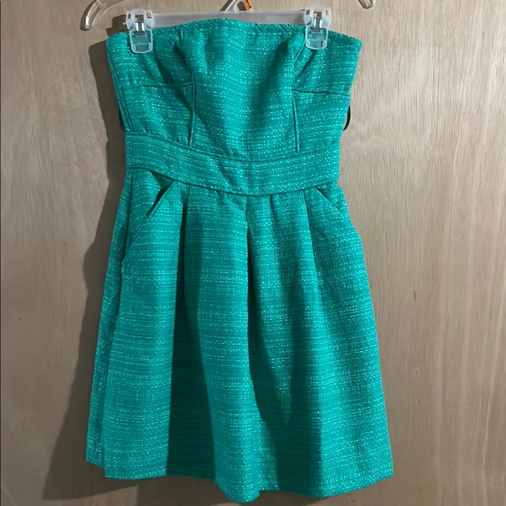 NWT Banana Republic Green Strapless Peplum Dress
